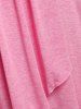 Robe Mi-Longue Haute Basse en Dentelle Courbe de Grande Taille - Rose clair 4X