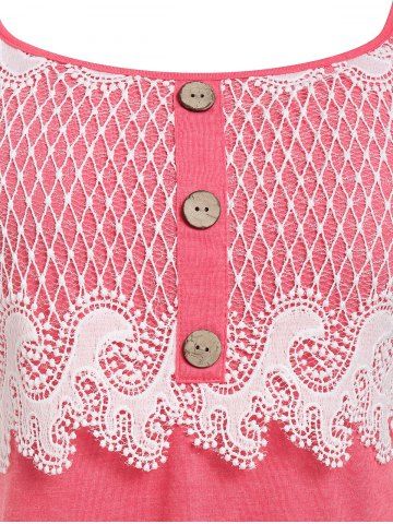 Plus Size Lace Panel Raglan Sleeve Tee
