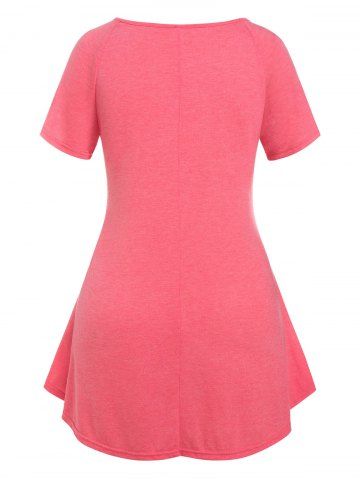 Plus Size Lace Panel Raglan Sleeve Tee