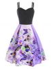 Floral Butterfly Print A Line Cami Dress -  