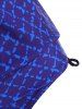 Maillot de Bain Tankini Fleur à Carreaux à Lacets à Côté - Bleu profond L