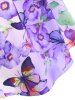 Robe Ligne A à Bretelle Fleurie à Imprimé Papillon - Violet clair 2XL