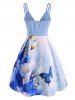 Watercolor Butterfly Dual Strap Cami Dress -  
