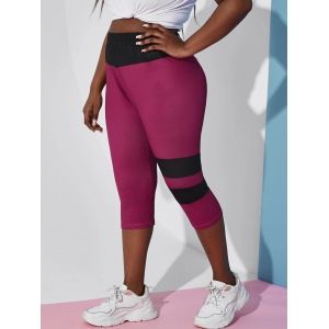 

Plus Size Striped Colorblock Capri Leggings, Multi