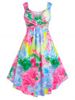 Plus Size Plunge Tie Dye Crossover Midi Dress -  