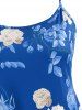 Plus Size Lace Panel Floral Cami Tank Top -  