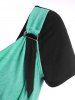 Cowl Front Colorblock D Ring T Shirt -  