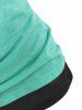 Cowl Front Colorblock D Ring T Shirt -  