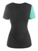 Cowl Front Colorblock D Ring T Shirt -  