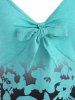 Bowknot Butterfly Flower Print Raglan Sleeve Handkerchief T Shirt -  