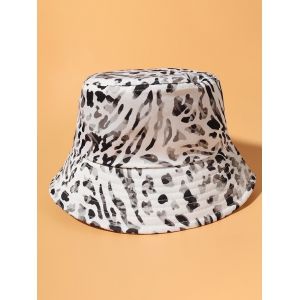 

Allover Camouflage Print Bucket Hat, White