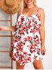 Plus Size Flower Flounce Sleeveless Cami Dress -  