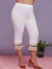 Plus Size Sparkling Sequin Tassels Capri Pants -  