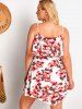 Plus Size Flower Flounce Sleeveless Cami Dress -  