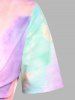 Plus Size & Curve Tie Dye Bowknot T-shirt and Skirted Cami Top Set -  