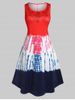 Plus Size Ombre Tie Dye Sleeveless Midi Dress -  