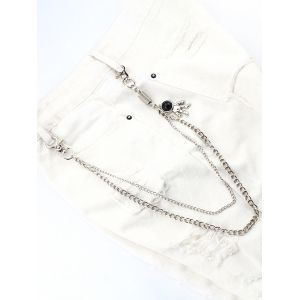 

Astronaut Charm Layered Trousers Chain, Silver