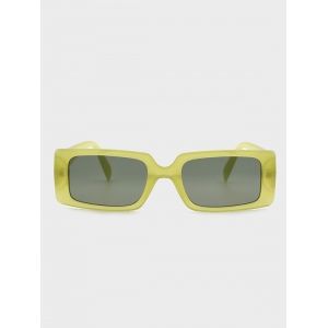 

Rectangle Frame Semi-Transparent Sunglasses, Avocado green