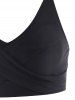 Crisscross Checkered Ruched Cinched Three Piece Tankini Swimwear -  