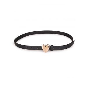 

Heart Shape Buckle Brief Dress Belt, White