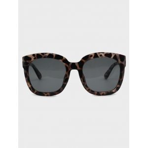 

Brief Tortoise Pattern Square Sunglasses, Gray