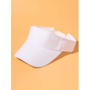 

Cotton Solid Visor Cap, White