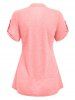 Short Sleeve Mock Button Heathered T-shirt -  