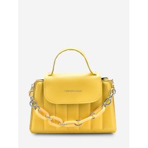 

Puffy Chunky Chain Flap Crossbody Bag, Sun yellow