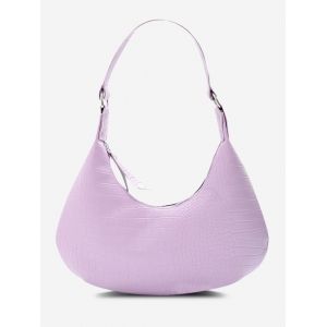 

Embossed Curved Wide Strap Shoulder Bag, Mauve