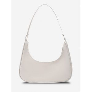 

Minimalistic Solid Curved Shoulder Bag, Warm white