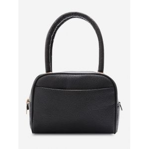 

Grainy Double Handle Mini Tote Bag, Black