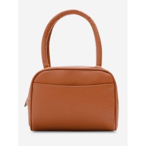 

Grainy Double Handle Mini Tote Bag, Brown