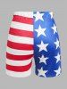 Plus Size American Flag Print Patriotic Two Piece Shorts Set -  