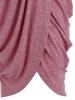 Robe Moulante Drapée Mi-longue à Ceinture - Rose clair 3XL