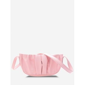 

Ruched Faux Leather Shoulder Bag, Pink