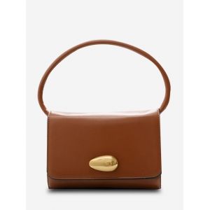 

Solid Flap Square Tote Bag, Brown
