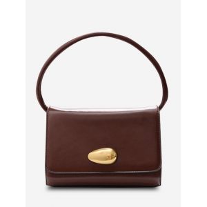 

Solid Flap Square Tote Bag, Coffee