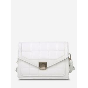 

Quilted Double Strap Crossbody Bag, White