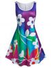 Plus Size & Curve Sleeveless Floral Print Tent Dress -  