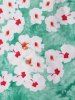 Mock Button Criss Cross Sun Star Flower Print Dress -  