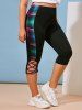 Legging Corsaire à Carreaux en Treillis de Grande Taille - Noir 3X
