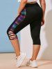 Legging Corsaire à Carreaux en Treillis de Grande Taille - Noir 3X