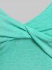 Robe Torsadée sans Manches à Imprimé Floral - Vert clair XL