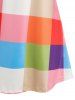 Plus Size Colorful Plaid Shorts Pajamas Set -  