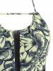 Floral Print Mesh Insert Halter One-piece Swimsuit -  