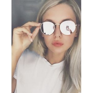 

Classic Circular Metal Sunglasses, Silver