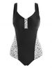 Leopard Panel Knotted One-piece Swimsuit -  