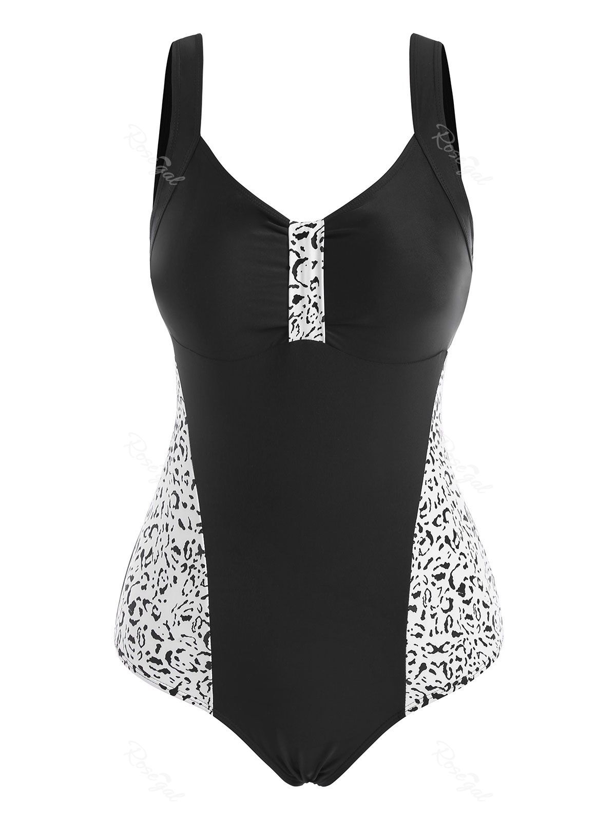 Shops Leopard Panel Knotted One-piece Swimsuit  