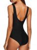 Leopard Panel Knotted One-piece Swimsuit -  