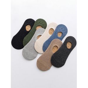 

7 Pairs Solid Silicone Non-slip No-show Socks Set, Multi a